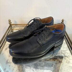 Clarks Shoes Mens‎ Size 9.5 Black Leather Cap Toe Derby Extreme Comfort Dress